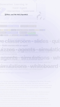 OpenMAIC launch video (9:16): Describe a topic, get an interactive classroom